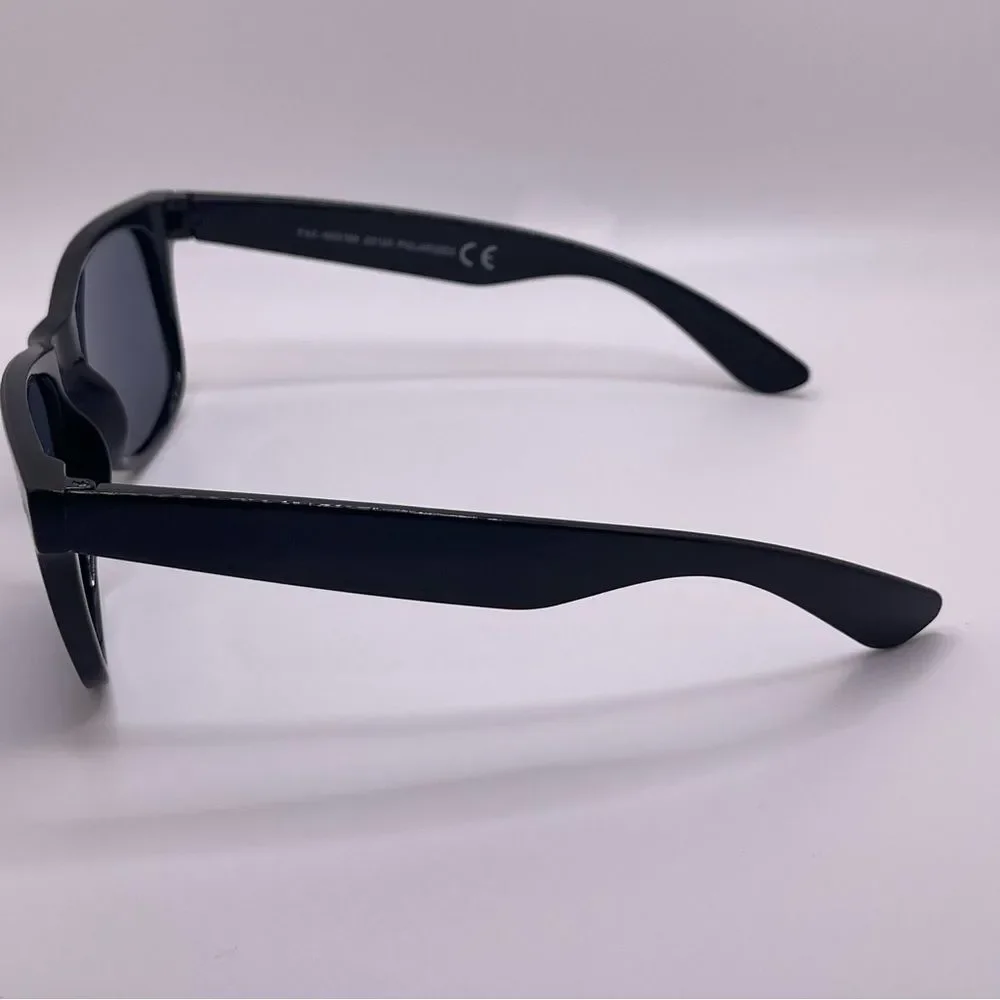 Black Polarized Sunglasses Wayfarer Silhouette Mens Womens